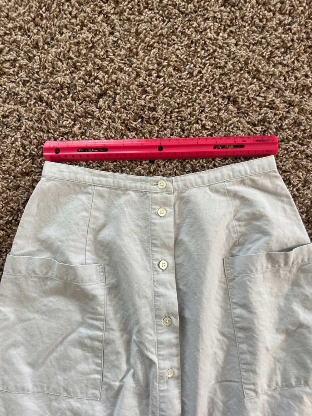 Eddie Bauer Light Blue Button-Front Midi Skirt - Picture 4 of 4